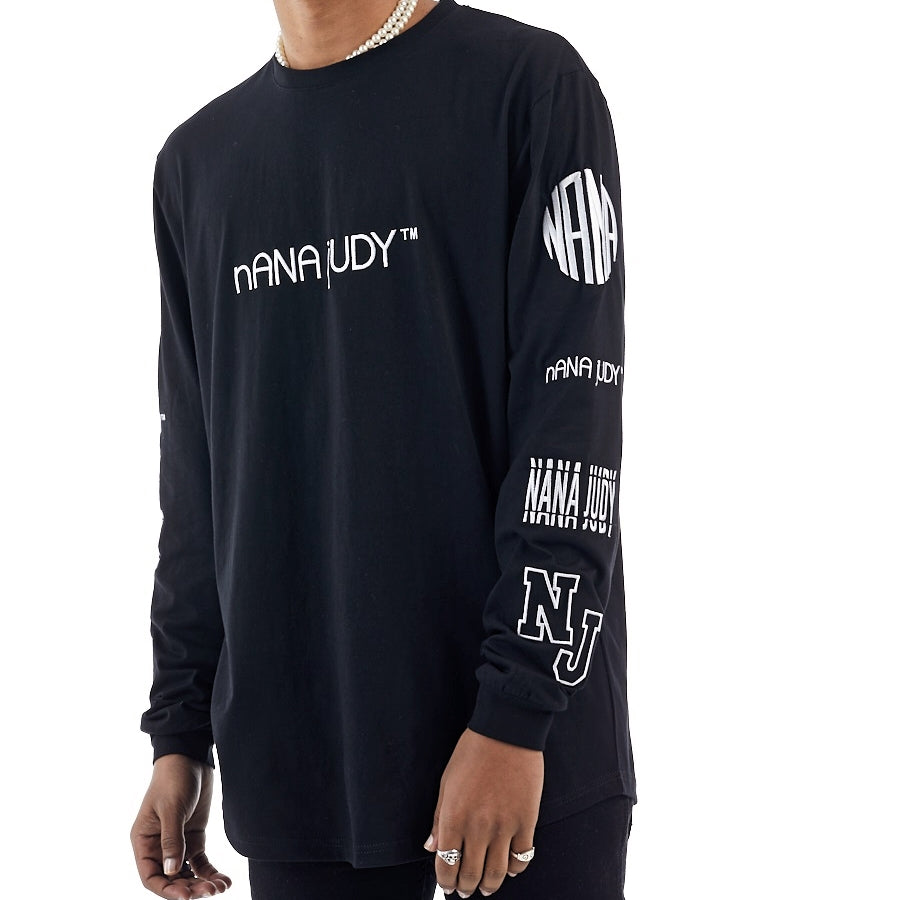 nANA jUDY Mens Hampton Long Sleeve Tee Black | Elwood 101