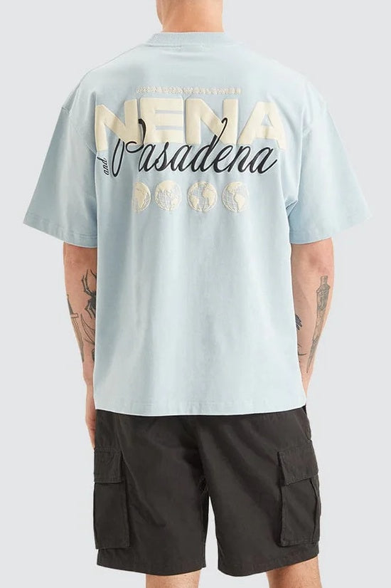 NENA & PASADENA Mens Worldwide Street Tee Shirt - Baby Blue, MENS TEE SHIRTS, NENA PASADENA, Elwood 101