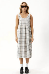 AFENDS Womens Leo - Seersucker Check Midi Dress - Black/White