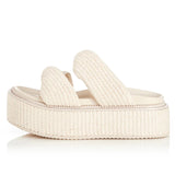 ALIAS MAE Womens Yvette Chunky Flatform Sandals - Bone Raffia