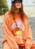 HAMMILL & CO Womens Vintage Back Beach Sweat - Faded Orange