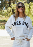 HAMMILL & Co Womens Tres Bien Sweat - Winter White