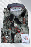 JOHN LENNON Mens Colchester Paisley Long Sleeve Shirt - Black, MENS SHIRTS, JOHN LENNON, Elwood 101