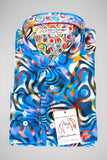 JOHN LENNON Mens Derby Long Sleeve Shirt - Multi Blue