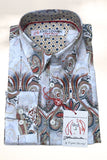 JOHN LENNON Mens Morecombe Paisley Long Sleeve Shirt - White, MENS SHIRTS, JOHN LENNON, Elwood 101