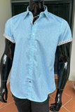 JOHN LENNON Mens Newton Short Sleeve Shirt - Turquoise