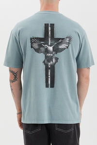 KISS CHACEY Mens Wendel Box Fit Tee Shirt - Pigment Lead