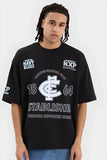 NENA & PASADENA  AFL Mens Carlton Blues Mega Loop Back Tee - Jet Black