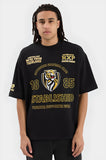 NENA & PASADENA  AFL Mens Richmond Tigers Mega Loop Back Tee - Jet Black