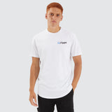 NENA & PASADENA Mens Chain Dual Curved Hem Tee Shirt - Optical White