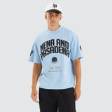 NENA & PASADENA Mens Members Loopback Street Tee Shirt - Placid Blue