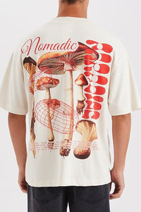 NOMADIC PARADISE Mens Trip Street Tee Shirt - Unbleached