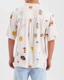 NOMADIC PARADISE Mens Collector Cropped Resort Short Sleeve Shirt - Mushies