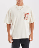 NOMADIC PARADISE Mens Trip Street Tee Shirt - Unbleached