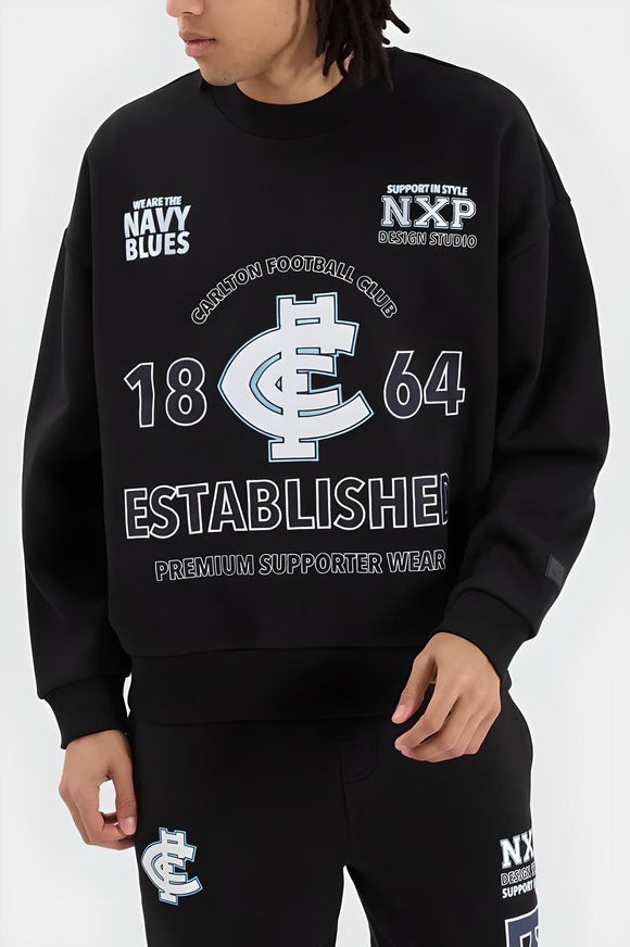 NXP x AFL Carlton Blues Box Fit Sweater - Jet Black