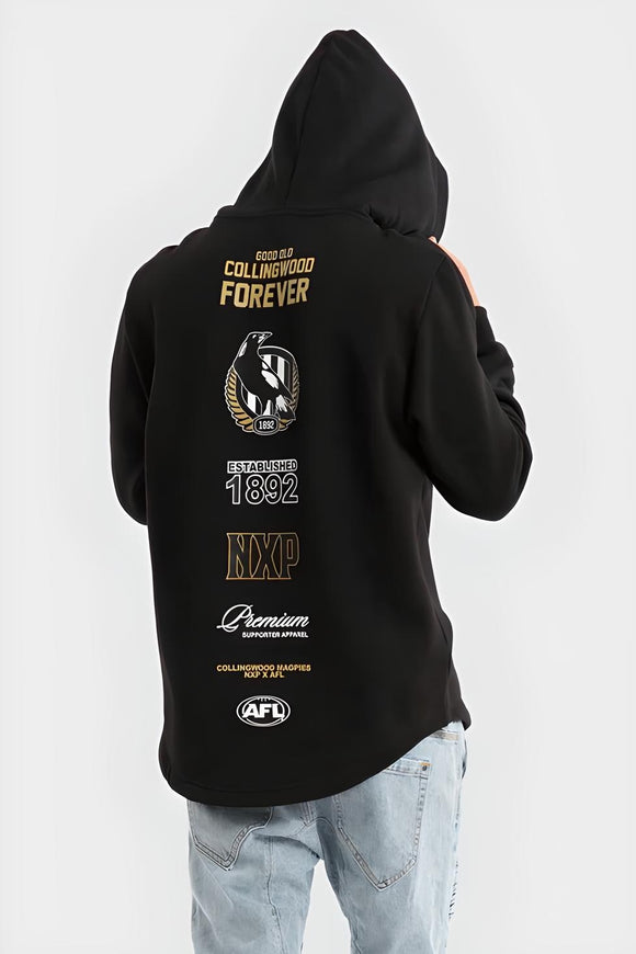 NXP x AFL Collingwood Magpies Spine Hoodie - Jet Black