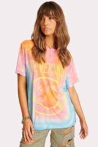 ONE TEASPOON Womens Nevermind Tie Dye Boyfriend Tee - Multi