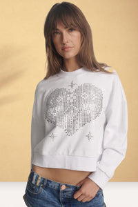 ONE TEASPOON Womens Studded Heart Cropped Sweater - White, WOMENS KNITS & SWEATERS, OneTeaspoon, Elwood 101