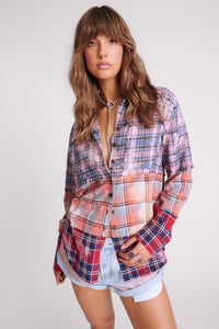 ONE TEASPOON Womens Distressed Mixed Flannel Shirt - Multi, WOMENS TOPS & SHIRTS, OneTeaspoon, Elwood 101