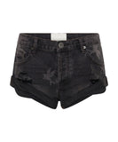 ONE TEASPOON Womens The Bower Bandits Low Waist Denim Short Black, WOMENS SHORTS, OneTeaspoon, Elwood 101