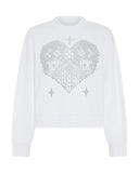 ONE TEASPOON Womens Studded Heart Cropped Sweater - White