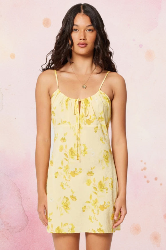 ROLLAS Womens Georgie Mini Dress - Limoncello Daydream