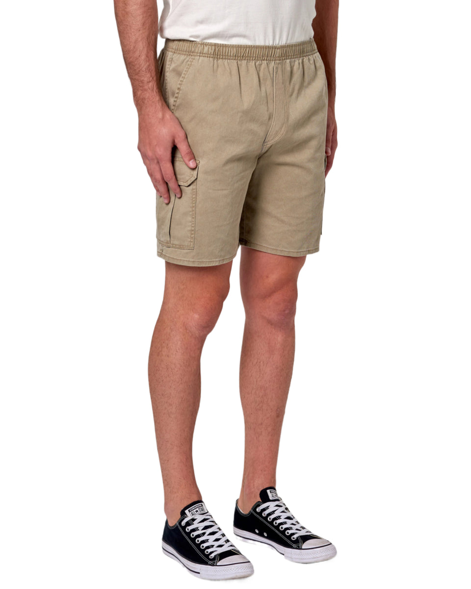 ROLLAS Mens Tradie Cargo Short - Sand | Elwood 101