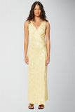 ROLLAS Womens Eliza Jacquard Maxi Dress - Limoncello