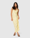 ROLLAS Womens Eliza Jacquard Maxi Dress - Limoncello