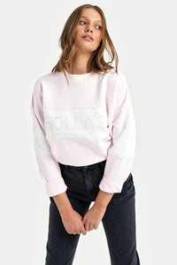 ROLLAS Womens Split Logo Sweater - Pink