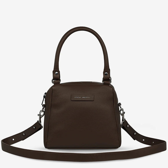 STATUS ANXIETY Womens Mini Mountains Leather Bag  - Cocoa