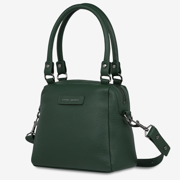 STATUS ANXIETY Womens Mini Mountains Leather Bag Green, WOMENS BAGS & CLUTCHES, STATUS ANXIETY, Elwood 101