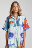 SUMMI SUMMI Womens Button Up Shirt - Blue Sunflower, WOMENS TOPS & SHIRTS, SUMMI SUMMI, Elwood 101