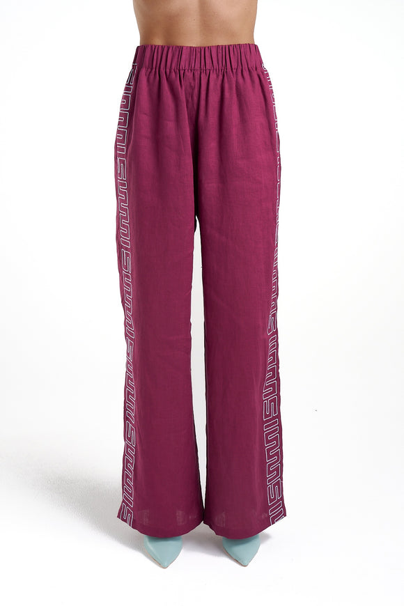 SUMMI SUMMI Womens Sig Linen Pant - Plum