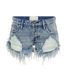 ONE TEASPOON Womens Salty Dukes Low Waist Denim Shorts - Blue