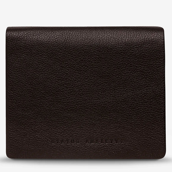 Status Anxiety MENS NATHANIEL WALLET CHOCOLOATE LEATHER