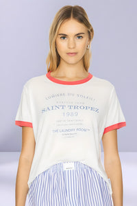 THE LAUNDRY ROOM Womens Saint Tropez Tee - White/Red