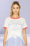 THE LAUNDRY ROOM Womens Saint Tropez Tee - White/Red