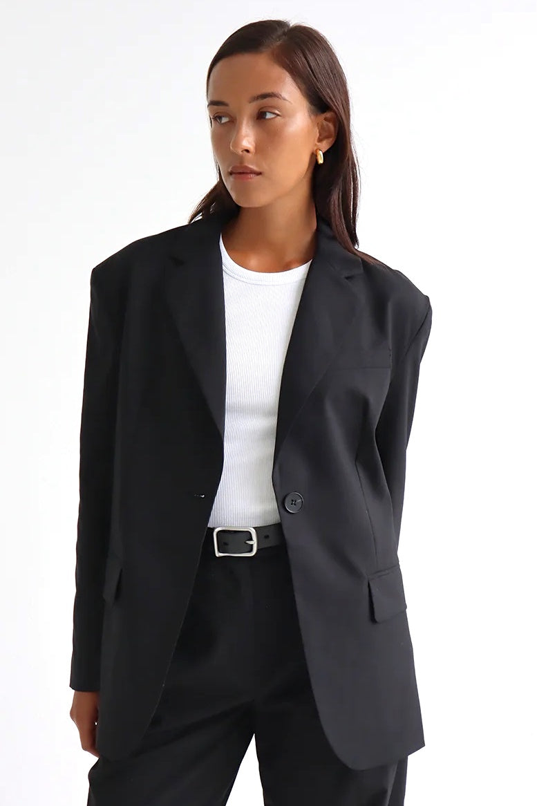 Blazer noir online long