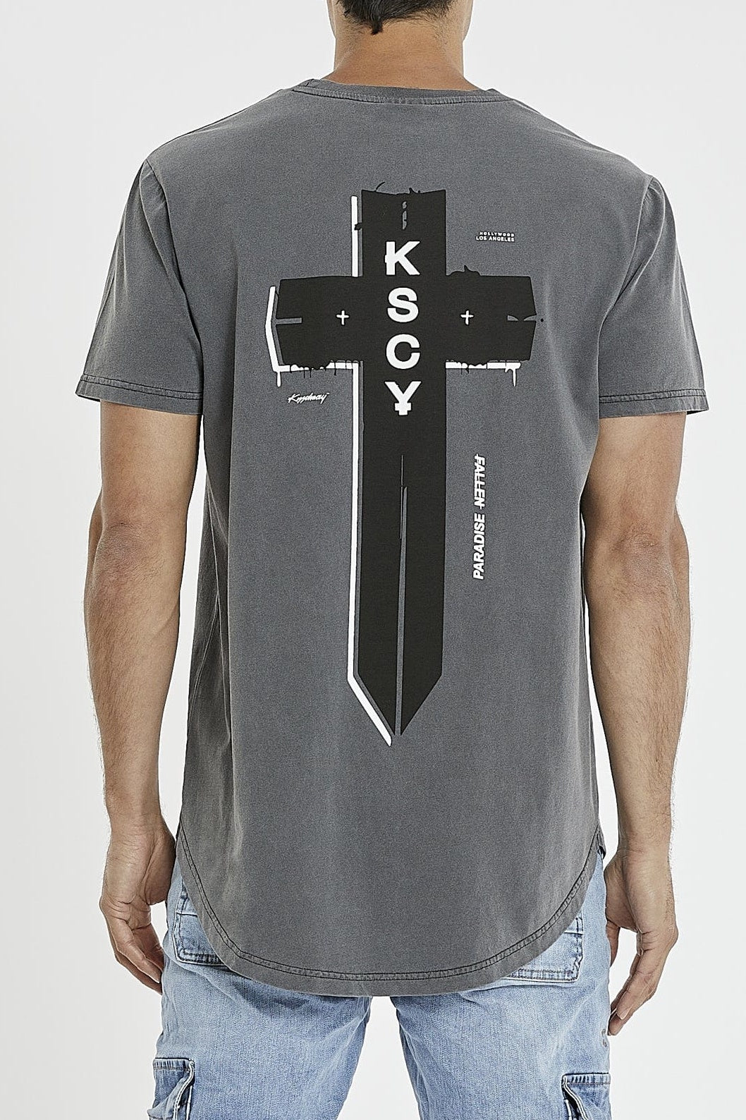 KISS CHACEY Mens Hollywood Dual Curved Hem Tee - Pigment
