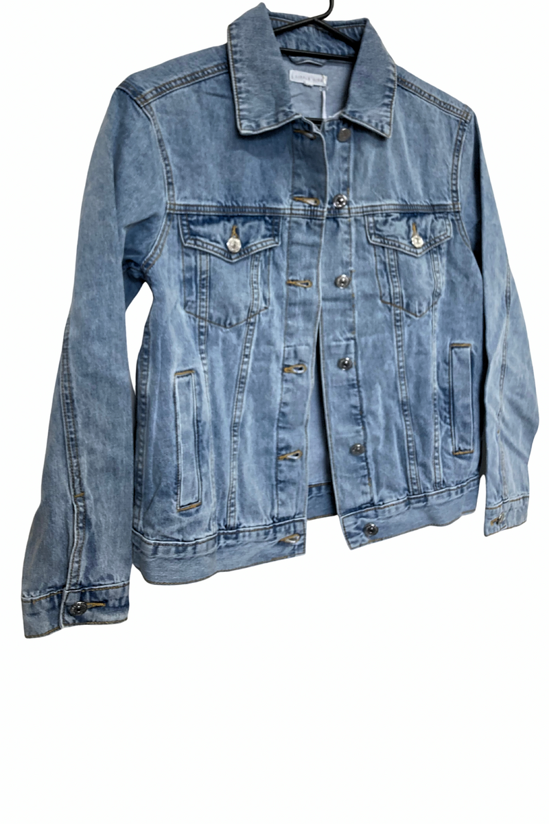 LITTLE LIES LABEL Womens Denim Jacket - Vintage Blue | Elwood 101