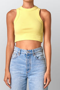 NEUW Womens Jonesy Crop Singlet - Bitter Lemon, WOMENS TEES & TANKS, NEUW, Elwood 101