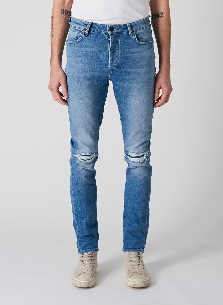 Neuw MENS RAY TAPERED SLIM JEANS - BLUE KIMBIE TORN | Elwood 101