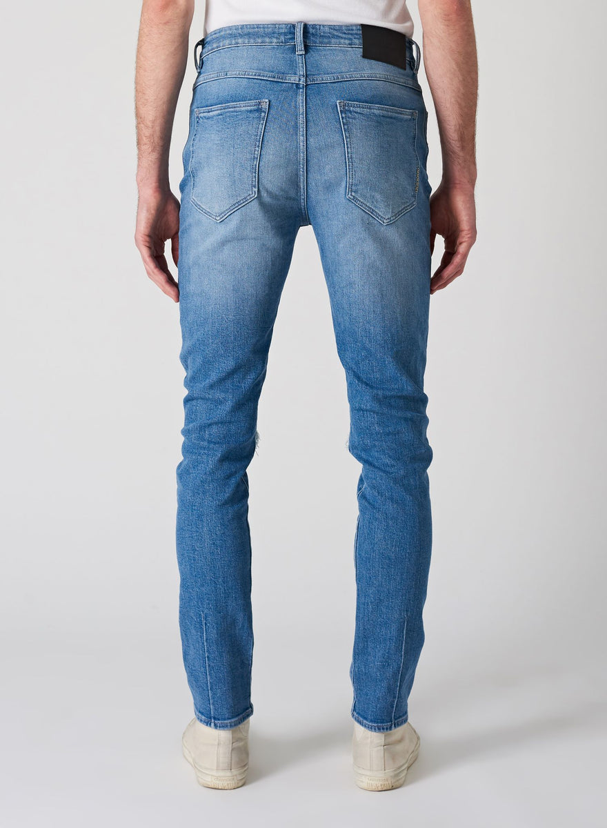 Neuw MENS RAY TAPERED SLIM JEANS - BLUE KIMBIE TORN | Elwood 101