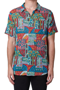 ROLLAS Mens Bon Copacabana Short Sleeve Shirt - Multi, MENS SHIRTS, ROLLAS, Elwood 101