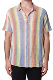 ROLLAS Mens Bon Shroom Stripe Short Sleeve Shirt - Multi, MENS SHIRTS, ROLLAS, Elwood 101