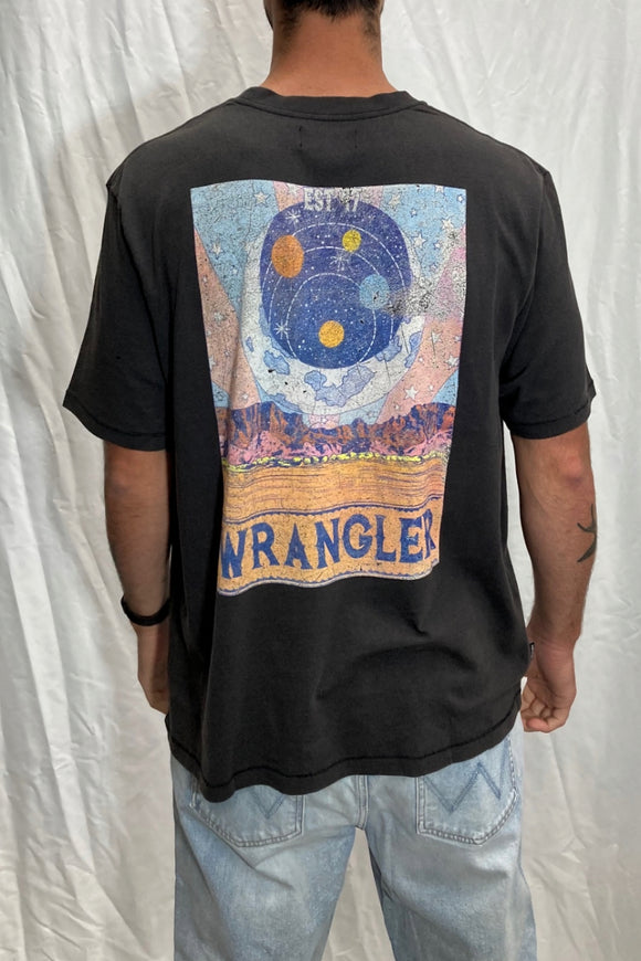 Wrangler Mens Moonshadow Tee - Worn Black, MENS TEE SHIRTS, WRANGLER, Elwood 101