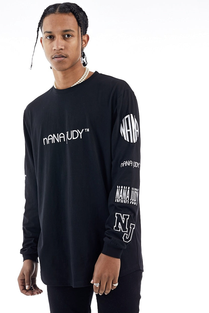 nANA jUDY Mens Hampton Long Sleeve Tee Black | Elwood 101